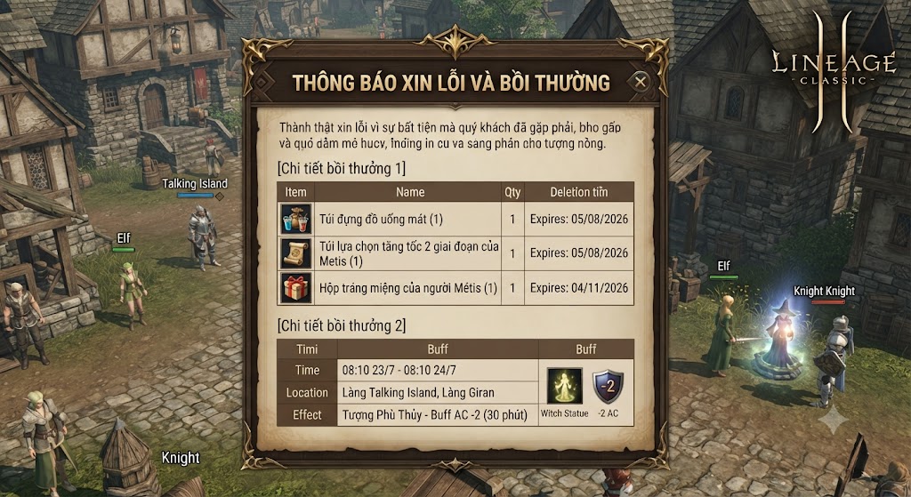 Thông báo về việc bồi thường chi phí duy trì tạm thời ngày 23 tháng 7 (Thứ Năm)